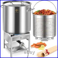 100QT Stainless Steel Seafood Boil Pot with 200,000BTU Propane Burner