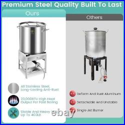 100QT Stainless Steel Seafood Boil Pot with 200,000BTU Propane Burner