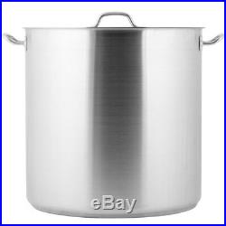 100 Qt. Heavy-Duty Stainless Steel Restaurant Kitchen Stock Pot with Lid Cover