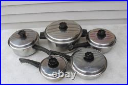 10 PC LUSTRE CRAFT LOT MULTI CORE Ply Stainless Steel COOKWARE LIDS VTG