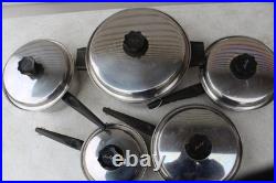 10 PC LUSTRE CRAFT LOT MULTI CORE Ply Stainless Steel COOKWARE LIDS VTG