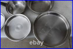 10 PC LUSTRE CRAFT LOT MULTI CORE Ply Stainless Steel COOKWARE LIDS VTG