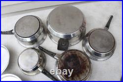 10 PC LUSTRE CRAFT LOT MULTI CORE Ply Stainless Steel COOKWARE LIDS VTG