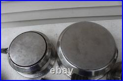 10 PC LUSTRE CRAFT LOT MULTI CORE Ply Stainless Steel COOKWARE LIDS VTG