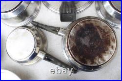 10 PC LUSTRE CRAFT LOT MULTI CORE Ply Stainless Steel COOKWARE LIDS VTG