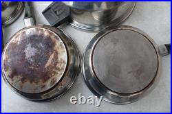 10 PC LUSTRE CRAFT LOT MULTI CORE Ply Stainless Steel COOKWARE LIDS VTG