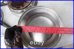 10 PC LUSTRE CRAFT LOT MULTI CORE Ply Stainless Steel COOKWARE LIDS VTG