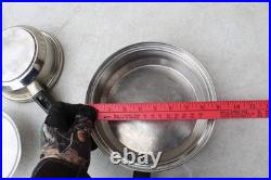 10 PC LUSTRE CRAFT LOT MULTI CORE Ply Stainless Steel COOKWARE LIDS VTG