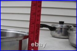 10 PC LUSTRE CRAFT LOT MULTI CORE Ply Stainless Steel COOKWARE LIDS VTG