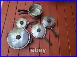 10 Piece Cookware Set Saladmaster Stainless Steel T304S Stock Pot Pans Boiler