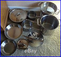 10 Pieces ALL-CLAD Stainless Steel Pans Pots And Stock Pan Insert