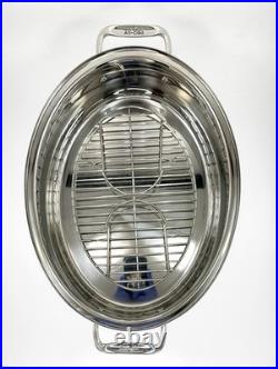 10-Quart All-Clad Stainless Steel Covered Oval Roaster with Rack