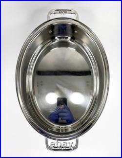 10-Quart All-Clad Stainless Steel Covered Oval Roaster with Rack
