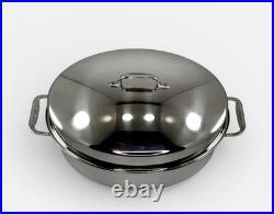 10-Quart All-Clad Stainless Steel Covered Oval Roaster with Rack