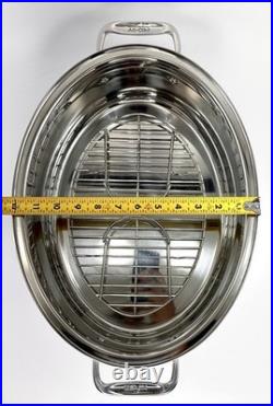 10-Quart All-Clad Stainless Steel Covered Oval Roaster with Rack