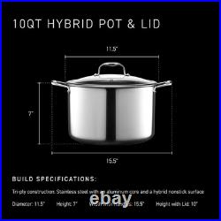10-Quart Hybrid Nonstick Stockpot with Glass Lid & Stay-Cool Handles