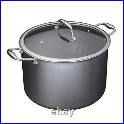10 Quart Hybrid Stock Pot with Glass Lid Non-Stick Saucepan, Easy to Clean