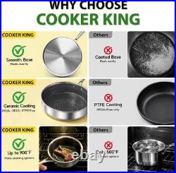 10pcs Pots and Pans Set Non Stick, Stainless Steel Cookware Set