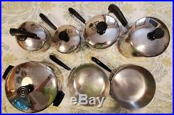 11 pc Set Revere Ware Stainless Copper Bottom Pans, Pots, Stockpot, Lids, Kettle