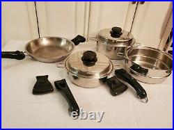 12 PIECES SALADMASTER TITANIUM COOKWARE STAINLESS STEEL Removeable Handles