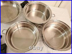 12 PIECES SALADMASTER TITANIUM COOKWARE STAINLESS STEEL Removeable Handles