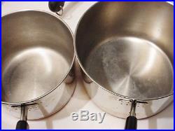 12 Pc Vtg Revere Ware Pot Pan Set Lids Copper Bottoms 4 Pots Skillet Stock Pot