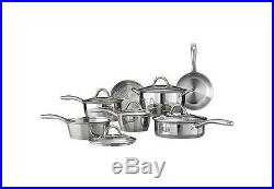 12-Piece Gourmet Tri-Ply Base Cookware Set, Stainless Steel Sauce Pan, Stock Pot