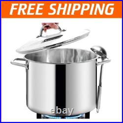 12 Quart Nickel Free Stainless Steel Stock Pot with Glass Lid Commercial Grade