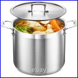12 Quart Stainless Steel Stockpot with Lid, Durable, Even Heating, Oven Safe to