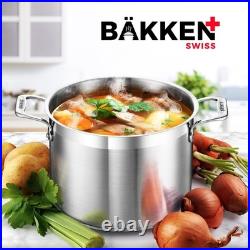 12 Quart Stainless Steel Stockpot with Lid, Durable, Even Heating, Oven Safe to