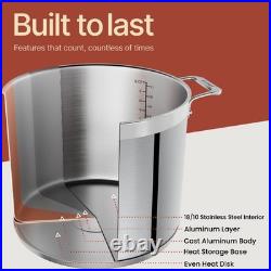 12 Quart Stainless Steel Stockpot with Lid, Durable, Even Heating, Oven Safe to