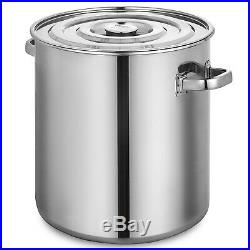 130L/137.5QT Polished Stainless Steel Stock Pot Brewing Beer Kettle with Lid