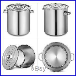 137.5QT Stainless Steel Stock Pot Brewing Beer Kettle Quart Covered Sauce Heavy