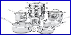 13-Piece Cookware Set Stainless Steel Skillet Stock Pot Dutch Oven Saucepan Gift
