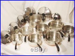 14 Pc Vtg Revere Ware Pot Pan Set Lids Copper Bottom Stock Pot skillets Steamer