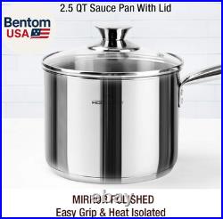 14-Piece Nickel Free Stainless Steel Cookware Set Nickel Free Pots and Pans Se