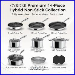 14-Piece Nonstick Hybrid Hex Cookware Set Induction & Oven Safe, PFOA Free