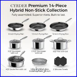 14-Piece Nonstick Hybrid Hex Cookware Set Induction & Oven Safe, PFOA Free