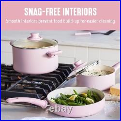 16 Piece Nonstick Cookware Set, Soft Grip Non-Toxic PFAS-Free Ceramic Pots &