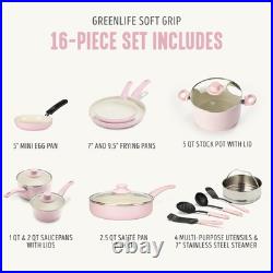 16 Piece Nonstick Cookware Set, Soft Grip Non-Toxic PFAS-Free Ceramic Pots &