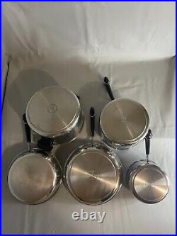 16 Piece Revere Ware Tri Ply Disc Bottom Stainless Steel Pot Pan Set