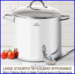 16 Quart Healthy Stainless Steel Stock Pot with Glass Lid