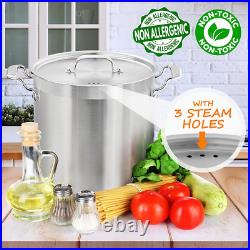 16-Quart Heavy Duty Stainless Steel Stockpot with Lid Dishwasher Safe