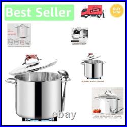 16 Quart Nickel-Free Stainless Steel Stock Pot with Glass Lid Elegant Cooking