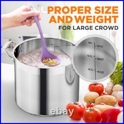 16-Quart Stainless Steel Stockpot 18/8 Food Grade Heavy Duty Large Stock Pot f