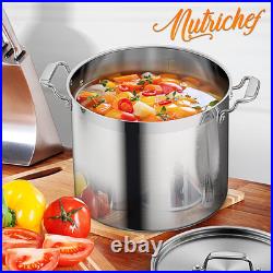 16-Quart Stainless Steel Stockpot 18/8 Food Grade Heavy Duty Large Stock Pot f