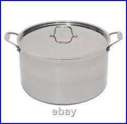 16 Quart Stock Pot w Lid 18/10 Professional Grade Tri-Ply Stainless Steel S
