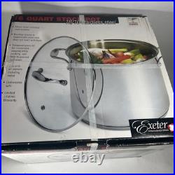 16 Quart Stock Pot w Lid 18/10 Professional Grade Tri-Ply Stainless Steel S