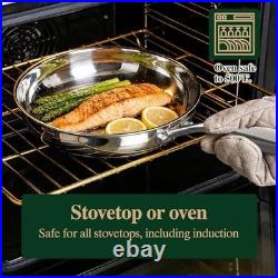 17Pcs 5 Ply Clad Stainless Steel Cookware Set with Lids, Heavy Duty Pots and