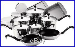 17-Piece Cookware Set with Lids Stainless Steel Classic Series Pans Pots Skillet